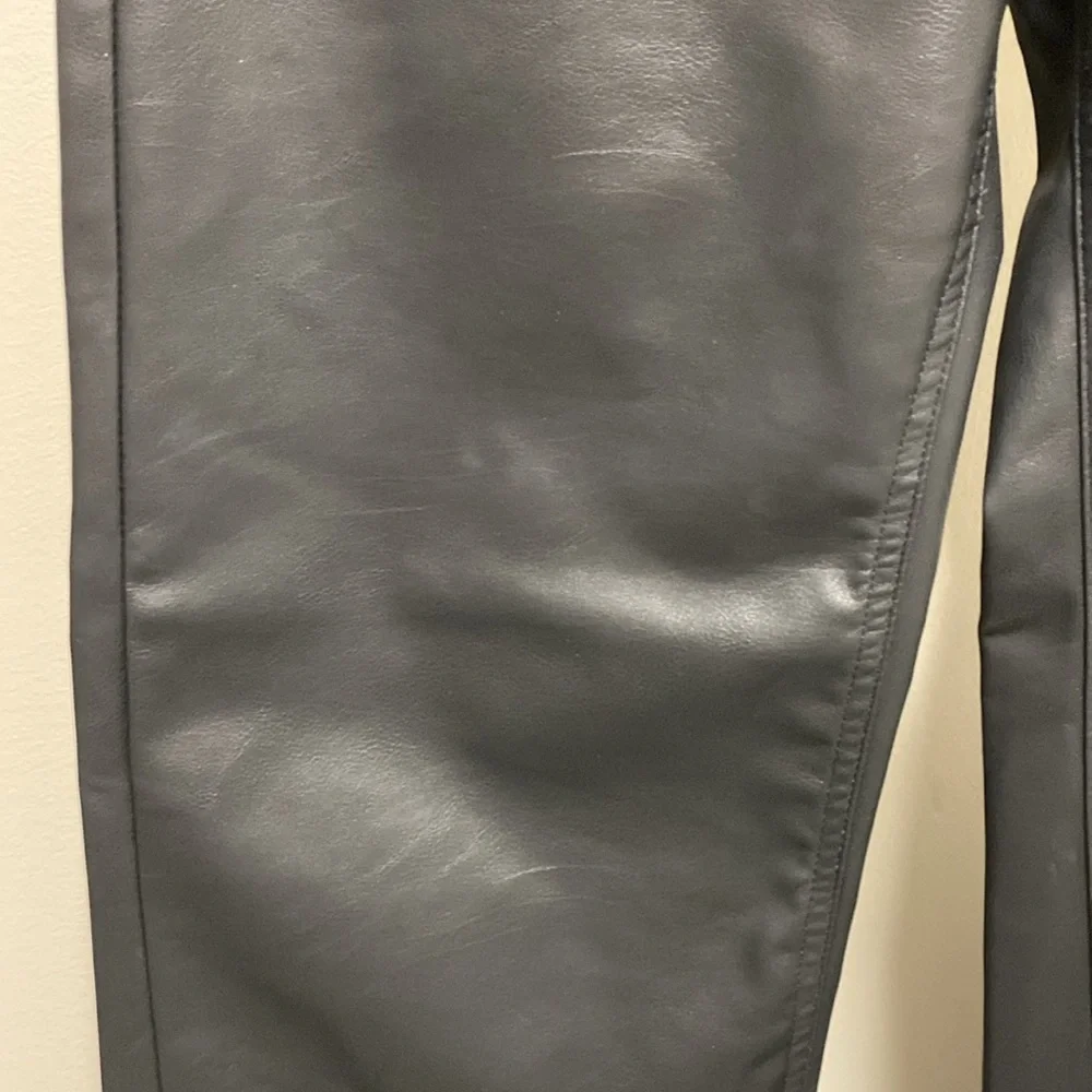 H&M - Black Vegan Leather Wide Leg Belted Pant